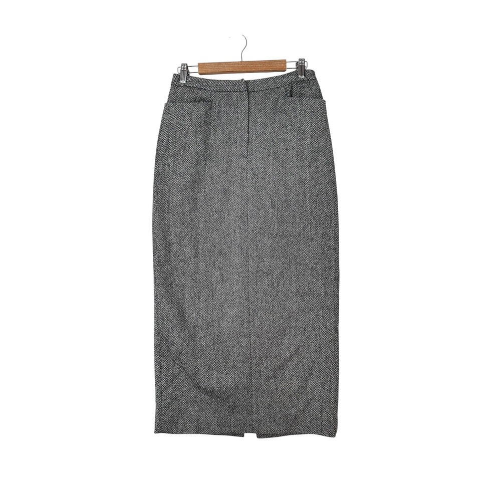 Vintage Lauren Ralph Lauren Wool Herringbone Pencil Skirt 10 Maxi Dark Academia